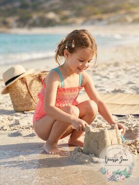 Penelope Mack Baby Girls Smocked One-Piece Swimsuit, 18 months